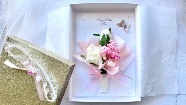 Luxury Handmade Personalised Dried Flower Birthday Card  C642