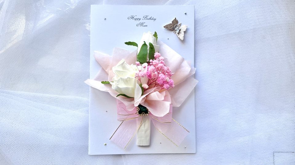 Luxury Handmade Personalised Flower Birthday Card  C642