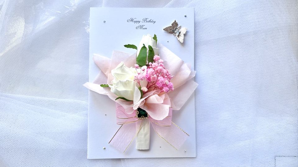 Luxury Handmade Personalised Flower Birthday Card  C642