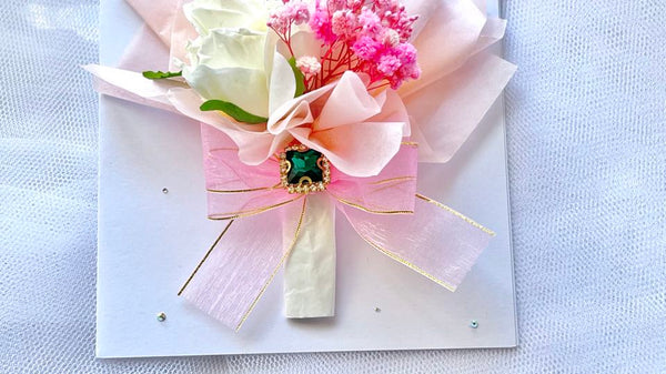 Luxury Handmade Personalised Dried Flower Birthday Card  C642