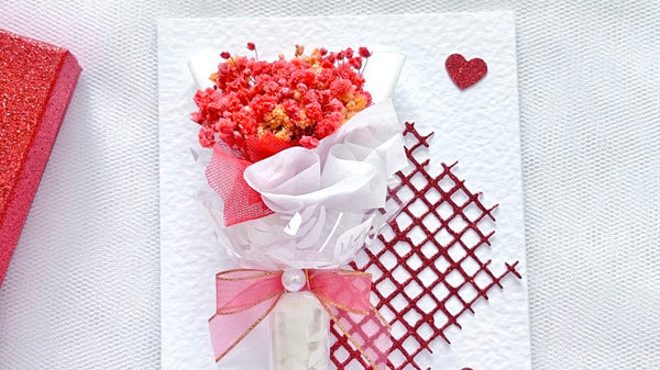 Luxury Handmade Preserved Dried Flower Birthday Card  C651