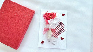 Luxury Handmade Preserved Dried Flower Birthday Card  C651