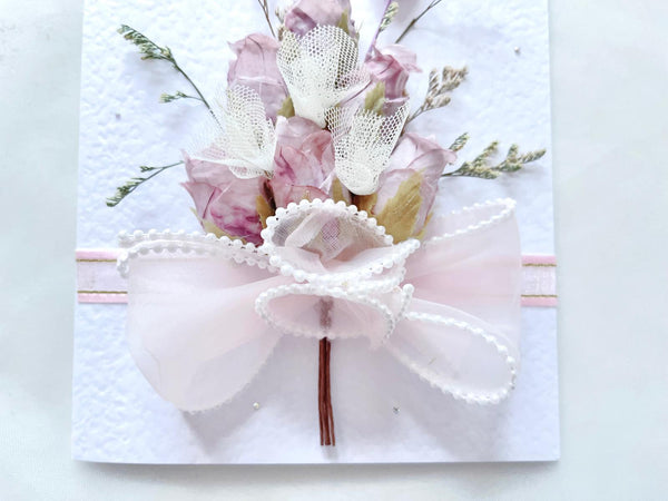 Luxury Handmade Preserved Dried Flower Birthday Card, Greeting Card C655