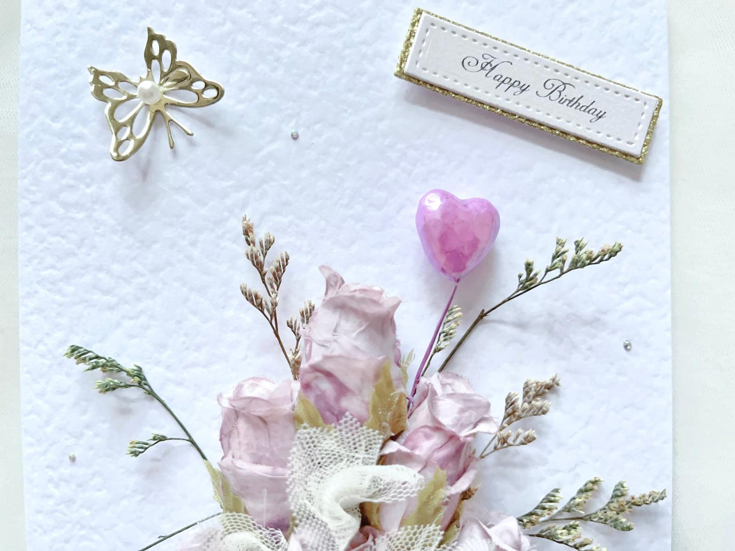 Luxury Handmade Personalised Flower Birthday Card, Greeting Card C655