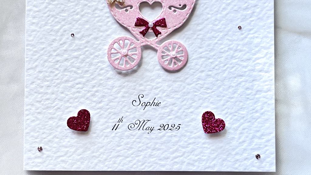 Personalised New Baby Card, Newborn Baby Custom Name & Date Card C712