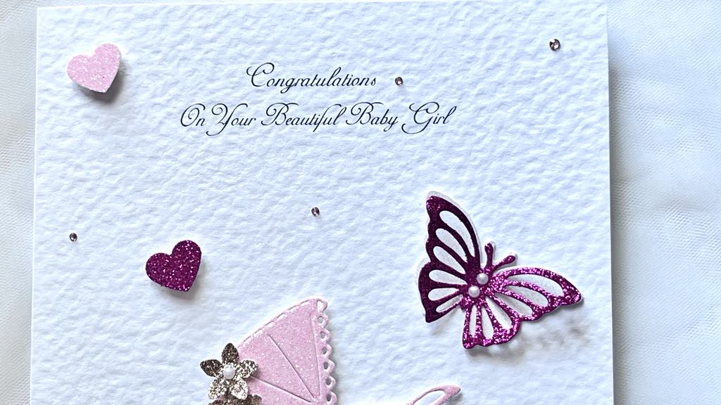 Personalised New Baby Card, Newborn Baby Custom Name & Date Card C712
