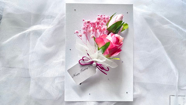 Luxury Handmade Personalised Dried Flower Birthday Card  C714