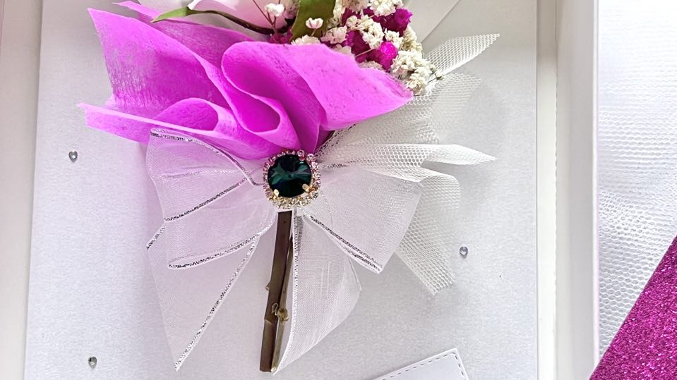Luxury Handmade Personalised Baby Breath Flower Birthday Card  C715