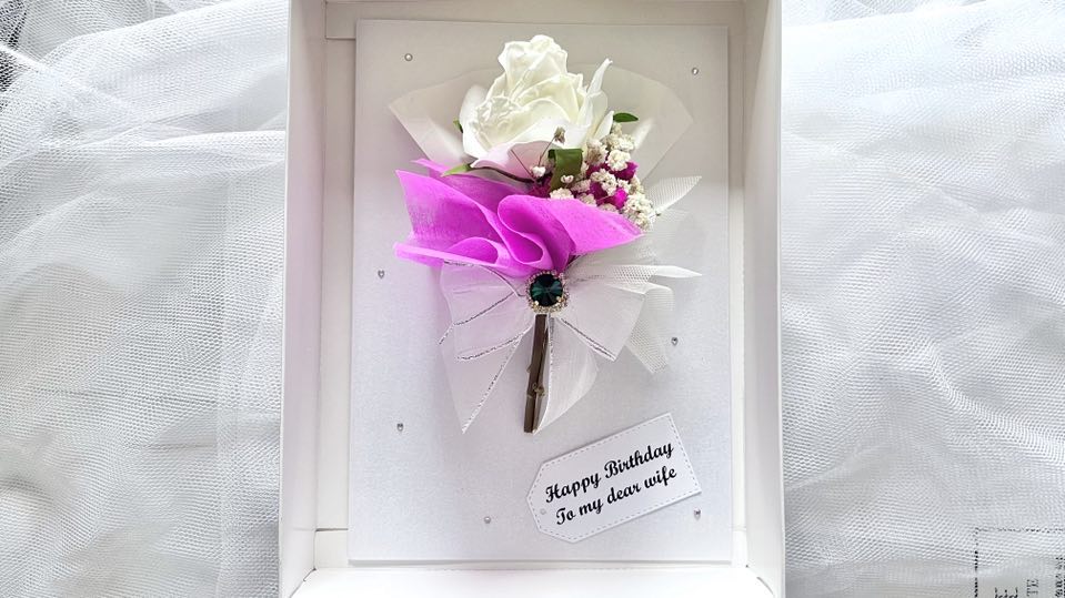 Luxury Handmade Personalised Baby Breath Flower Birthday Card  C715