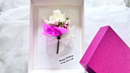 Luxury Handmade Personalised Baby Breath Flower Birthday Card  C715