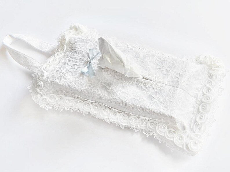 (CT001)  Lace Car Hanging Tissue Bag, Storage Bag