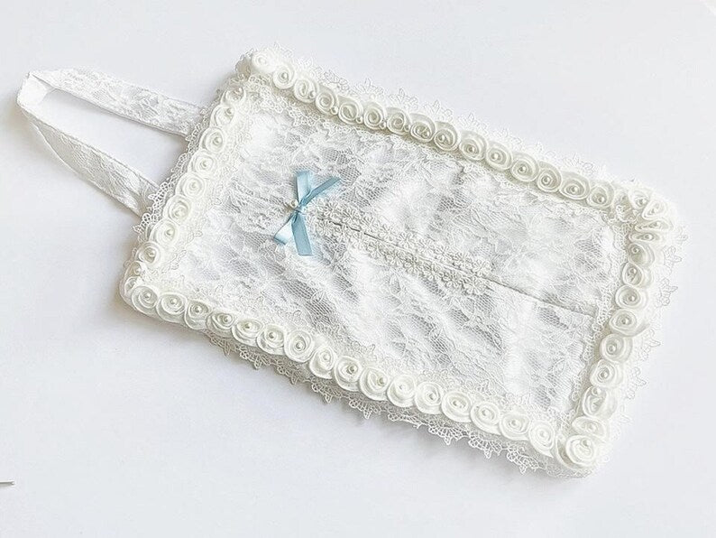 (CT001)  Lace Car Hanging Tissue Bag, Storage Bag