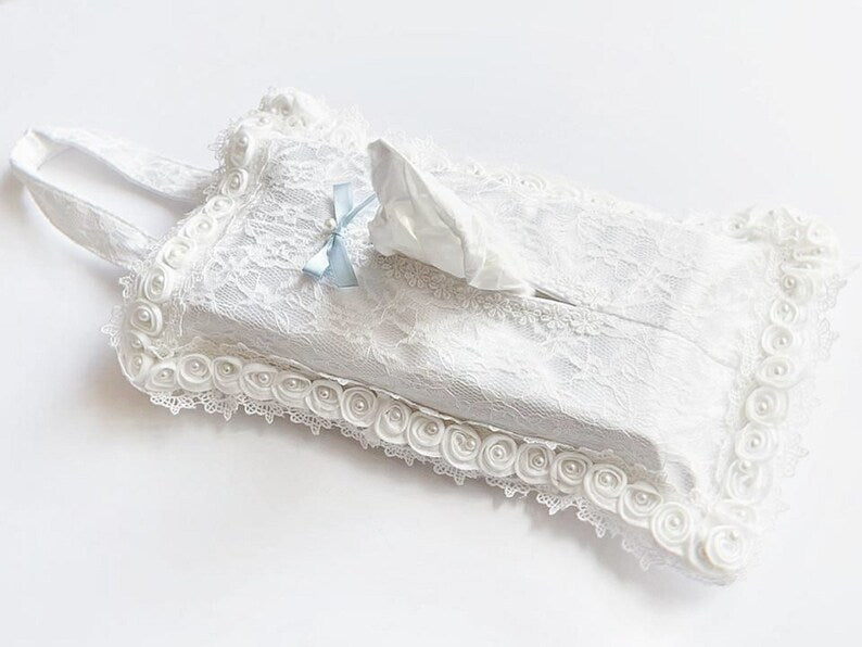(CT001)  Lace Car Hanging Tissue Bag, Storage Bag