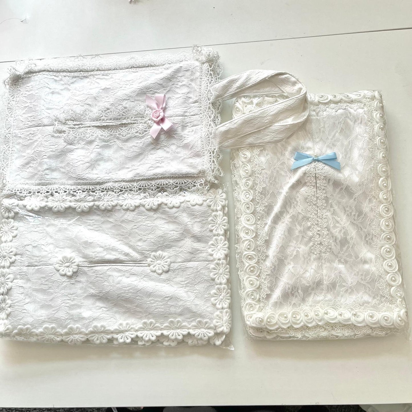 (CT001)  Lace Car Hanging Tissue Bag, Storage Bag
