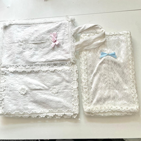(CT001)  Lace Car Hanging Tissue Bag, Storage Bag