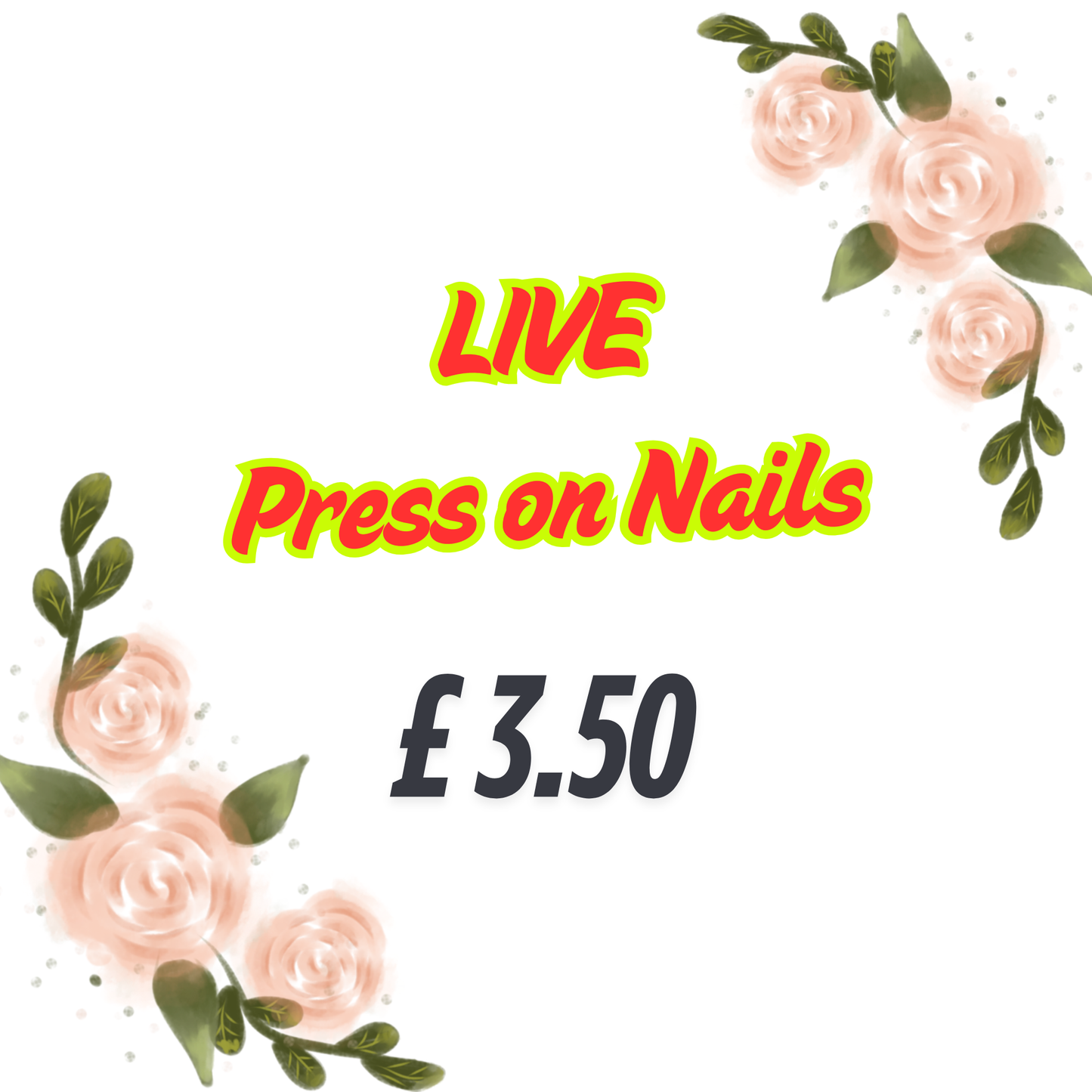 (£3.50 Live Shopping) 1 set Press on Nails, Fake Nails (without tool)