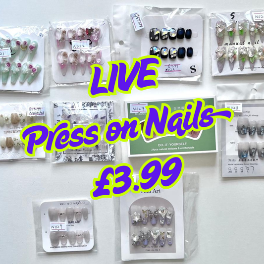 (£3.99 Live Shopping) 1 set Press on Nails, Fake Nails (without tool)