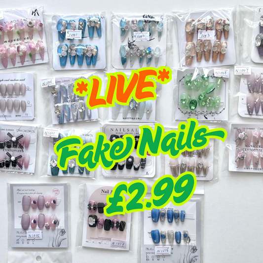 (£2.99 Live Shopping) 1 set Press on Nails, Fake Nails (without tool)
