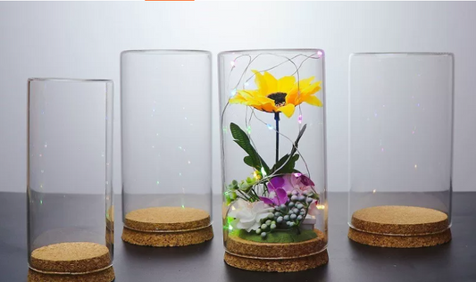 Flat Top Flower Glass Display  DC202