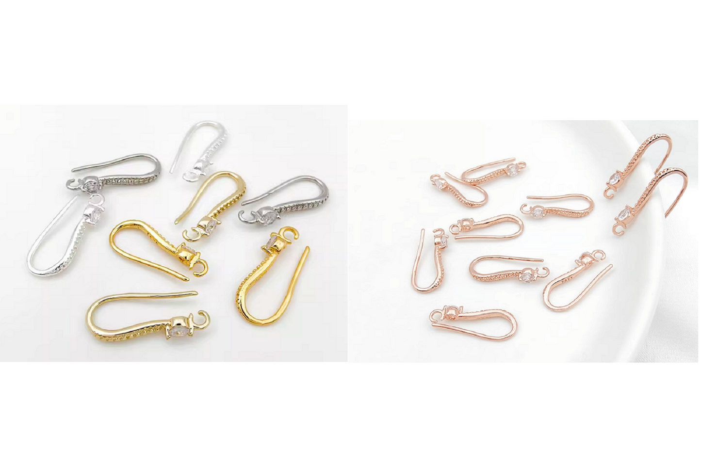 10 pcs / Gold Plated Earrings Hoop, Jewellery Making Findings  EK007