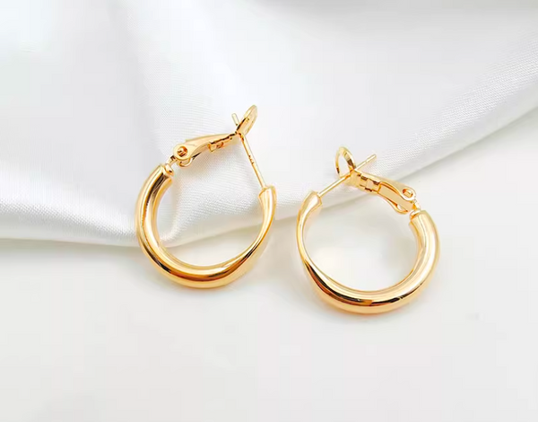 10 pcs / Gold Plated Earrings Hoop, Jewellery Making Findings  EK01