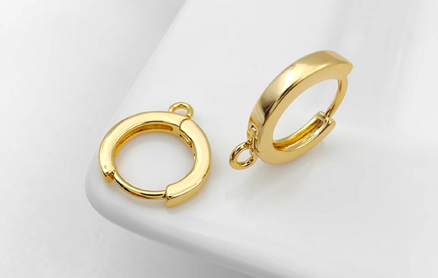 (EK110) 10 pcs / Gold Plated Base French Hoop Earrings