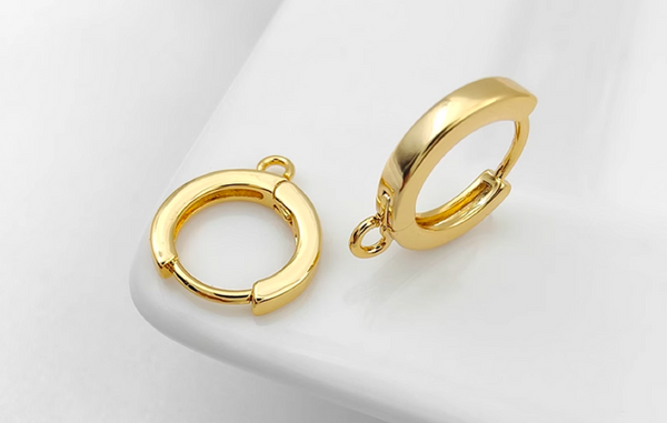 10 pcs / Gold Plated Base French Hoop Earrings  EK110