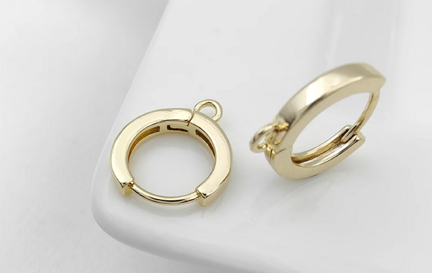 (EK110) 10 pcs / Gold Plated Base French Hoop Earrings