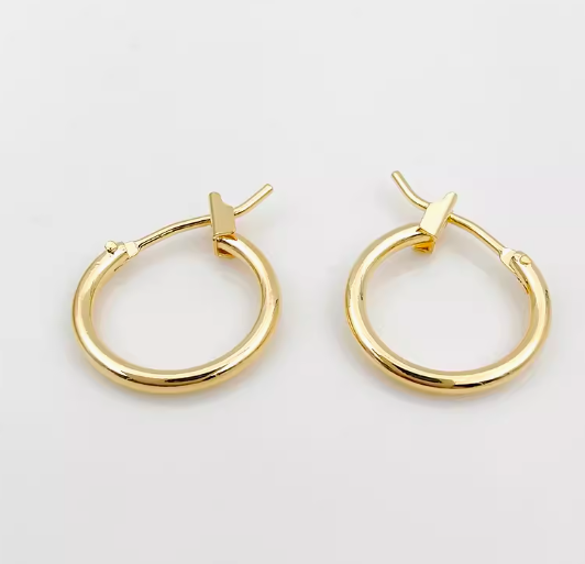 10 pcs / Gold Plated Earrings Hoop, Jewellery Making Findings  EK05