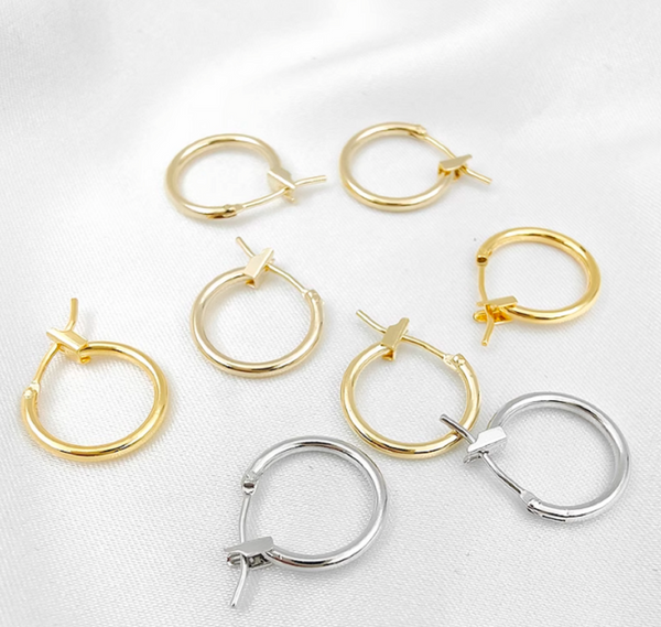 10 pcs / Gold Plated Earrings Hoop, Jewellery Making Findings  EK05