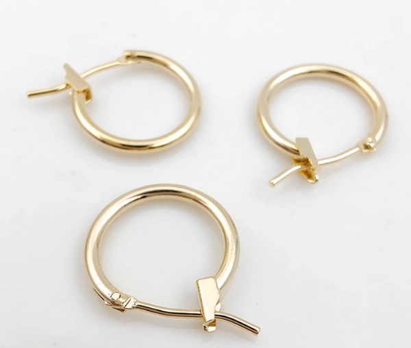 10 pcs / Gold Plated Earrings Hoop, Jewellery Making Findings  EK05