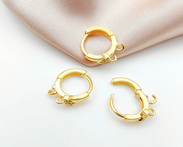 10 pcs / 14K, 18K Gold Plated French Hoop Earrings   EK1027 / 1056