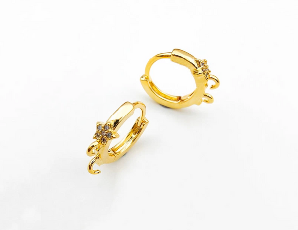 10 pcs / 14K, 18K Gold Plated French Hoop Earrings   EK1027 / 1056