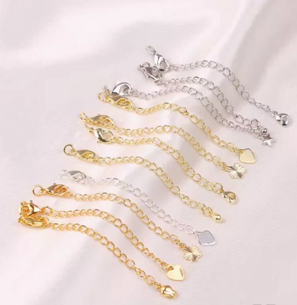 5 pcs / Gold Plated Extension with clasp  EK104