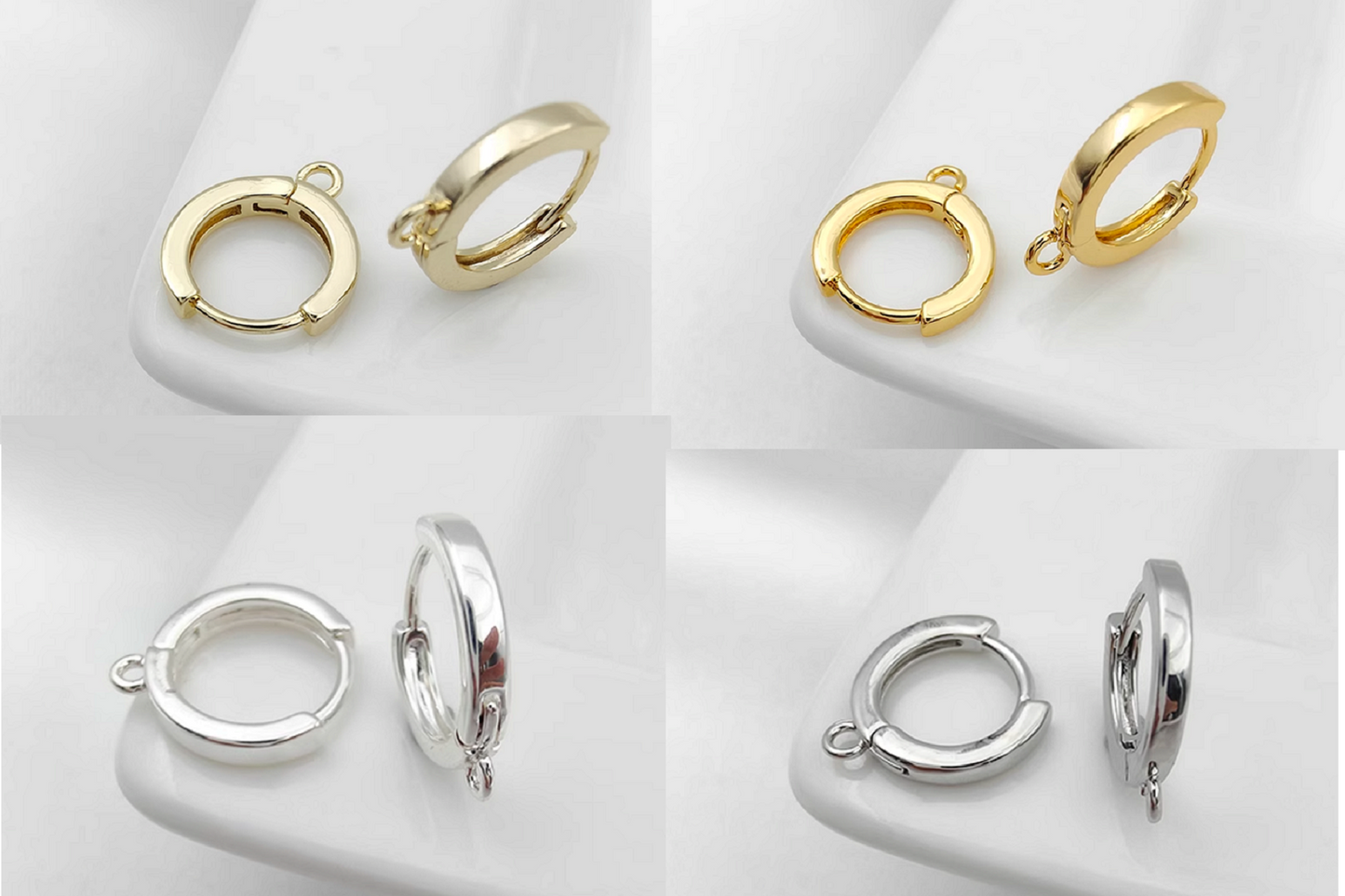 (EK110) 10 pcs / Gold Plated Base French Hoop Earrings
