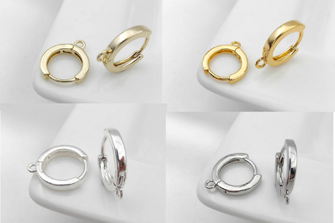 10 pcs / Gold Plated Base French Hoop Earrings  EK110