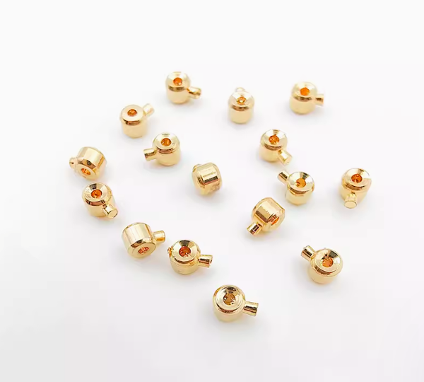 10 pcs /  Gold Plated Cord End Caps, Jewellery Making Findings  (EK150)