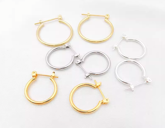 10 pcs / Gold Plated Earrings Hoop, Jewellery Making Findings  EK16