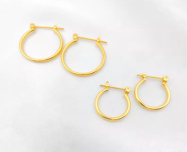 10 pcs / Gold Plated Earrings Hoop, Jewellery Making Findings  EK16