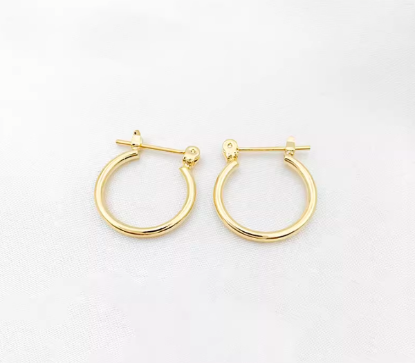 10 pcs / Gold Plated Earrings Hoop, Jewellery Making Findings  EK16