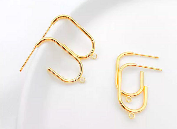 10 pcs / Gold Plated Base French Hoop Earrings, Jewellery Making Findings   EK18