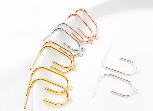 10 pcs / Gold Plated Base French Hoop Earrings, Jewellery Making Findings   EK18