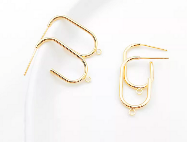 10 pcs / Gold Plated Base French Hoop Earrings, Jewellery Making Findings   EK18