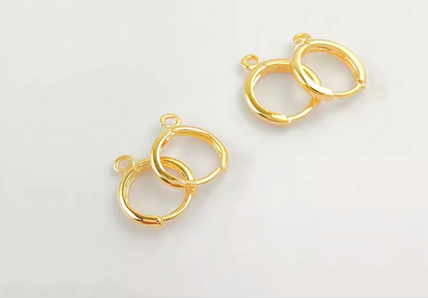 10 pcs / 14mm / Gold Plated French Hoop Earrings   EK19