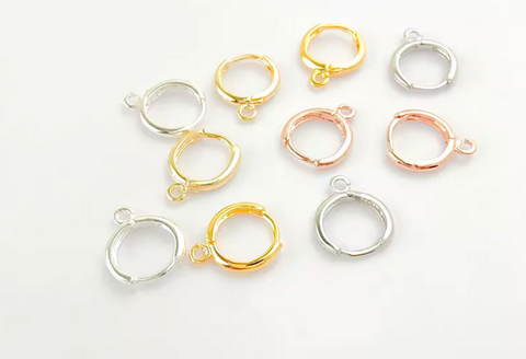 10 pcs / 14mm / Gold Plated French Hoop Earrings   EK19