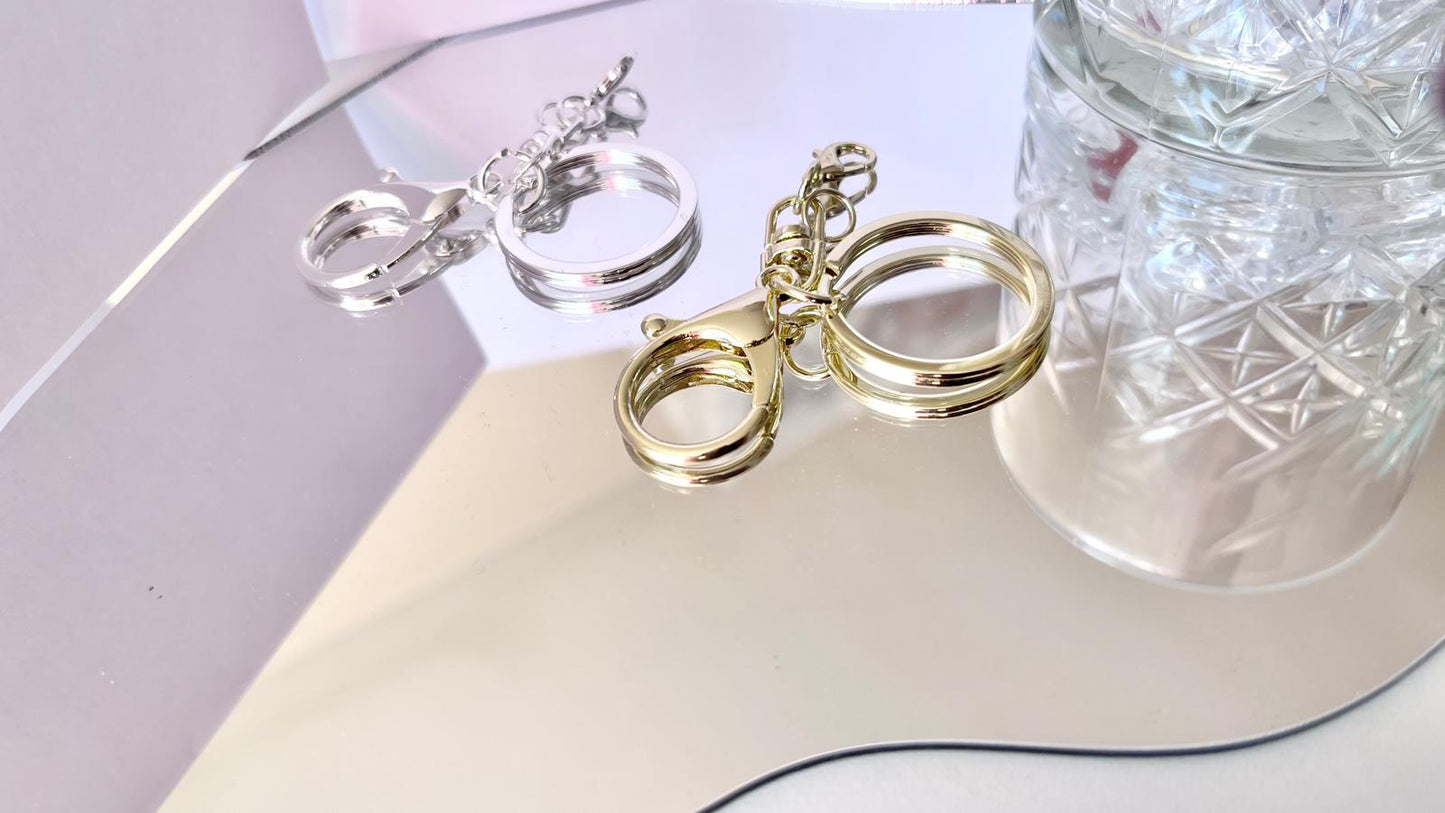 (EK200) 5 pcs /  DIY Gold Plated Keyrings / Keychain / Craft Supplies