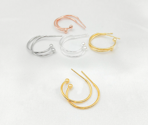 10 pcs / Gold Plated Earrings Hoop   EK30