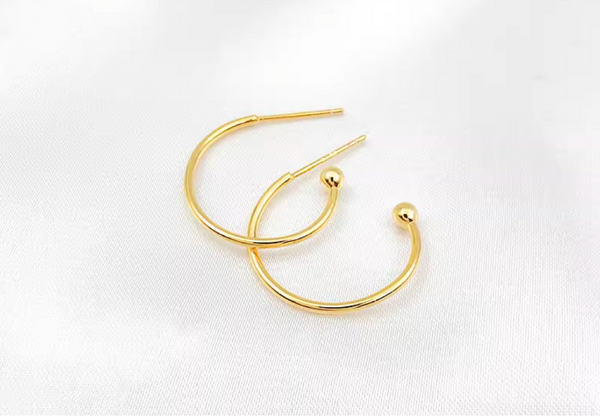 10 pcs / Gold Plated Earrings Hoop   EK30