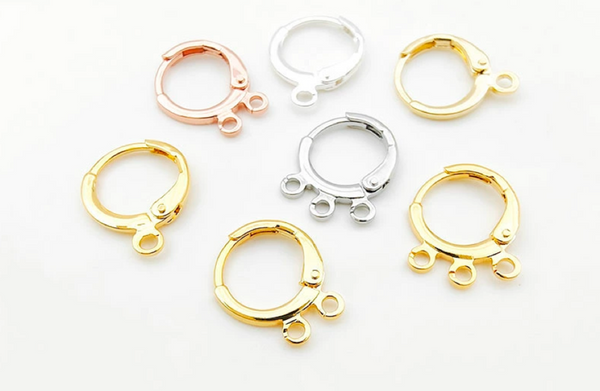 10 pcs / Gold Plated French Hoop Earrings, Jewellery Making Findings  EK39