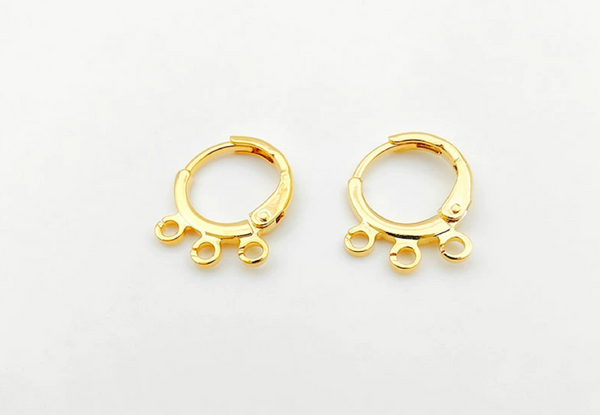 10 pcs / Gold Plated French Hoop Earrings, Jewellery Making Findings  EK39